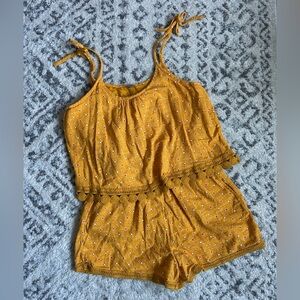 Yellow Floral Aerie Romper Small